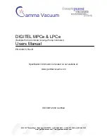 Gamma Vacuum DIGITEL MPCe User Manual preview