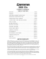 Preview for 2 page of Gamma 5800 Els Owner'S Manual