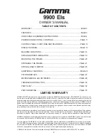 Preview for 2 page of Gamma 9900 Els Owner'S Manual