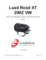 Gamma Luxe Rose XT 200Z VW User Manual preview