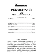 Предварительный просмотр 3 страницы Gamma PROGRESSION 602 Owner'S Manual