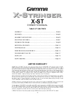 Preview for 2 page of Gamma Progression ST II Owner'S Manual