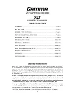 Preview for 2 page of Gamma X-Stringer XLT Owner'S Manual