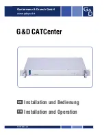 Preview for 1 page of G&D CATCenter X2 User'S Installation And Operation Manual