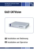 Предварительный просмотр 1 страницы G&D CATVision Installation And Operation Manual