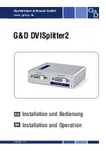 G&D DVISplitter2 Installation And Operation Manual preview