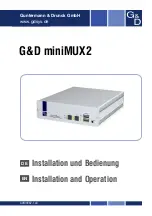 Предварительный просмотр 1 страницы G&D miniMUX2 Installation And Operation Manual