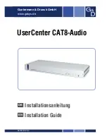 G&D UserCenter CAT8-Audio Installation Manual предпросмотр