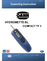 Preview for 1 page of GANN HYDROMETTE BL COMPACT TF 3 Operating	 Instruction