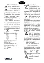 Предварительный просмотр 4 страницы Ganz GH-F12 Instruction Manual