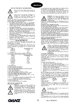 Предварительный просмотр 8 страницы Ganz GH-F12 Instruction Manual