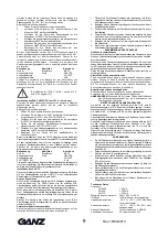 Предварительный просмотр 9 страницы Ganz GH-F12 Instruction Manual