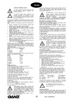 Предварительный просмотр 12 страницы Ganz GH-F12 Instruction Manual