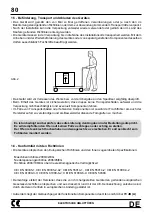 Preview for 84 page of Garbin 101GE VAP Operating Instructions Manual