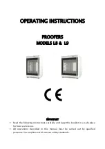 Preview for 1 page of Garbin Proofer L8 Operating Instructions