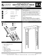 Garden Architecture HERITAGE PERGOLA ARBOR Assembly Instructions preview