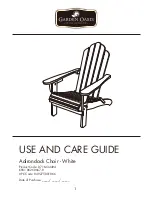 Предварительный просмотр 1 страницы Garden Oasis Adirondack Chair Use And Care Manual