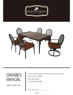 Garden Oasis GORDEN DINING TABLE Owner'S Manual предпросмотр