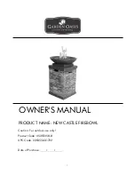 Garden Oasis NEW CASTLE FIREBOWL Owner'S Manual preview