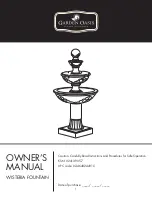 Garden Oasis WISTERIA FOUNTAIN Owner'S Manual preview