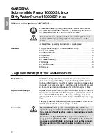 Preview for 2 page of Gardena 10000 SL Inox Operating Instructions Manual