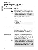 Предварительный просмотр 2 страницы Gardena 21000 inox Operating Instructions Manual