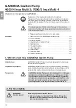 Preview for 2 page of Gardena 4000/4 Inox Multi 3 Operating Instructions Manual