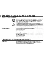 Preview for 2 page of Gardena AP 180 Operating Instructions Manual