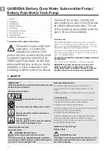 Preview for 4 page of Gardena CW Pump 2000/2 Li-18 Operator'S Manual