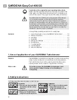 Предварительный просмотр 2 страницы Gardena EasyCut 400/25 Operating Instructions Manual