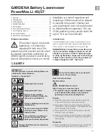 Preview for 2 page of Gardena PowerMax Li-40 Operator'S Manual