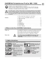 Preview for 2 page of Gardena ProCut 1000 Operating Instructions Manual