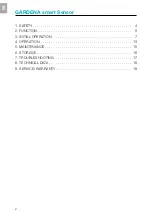 Preview for 2 page of Gardena smart Sensor 19040 Operator'S Manual