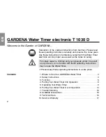 Preview for 2 page of Gardena T 1030 D Operating Instructions Manual