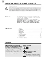 Предварительный просмотр 2 страницы Gardena TCS 720/20 Operation Instructions Manual