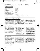 Предварительный просмотр 6 страницы Gardena THS 42 Operating Instructions Manual