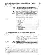 Preview for 2 page of Gardena THS Li-18/42 Operating Instructions Manual