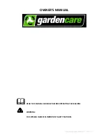 Preview for 1 page of GardenCare GCMT262 Owner'S Manual