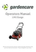 Preview for 1 page of GardenCare LMX Range Operator'S Manual