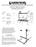 Preview for 1 page of Gardener's supply company SunLite Assembly Instructions