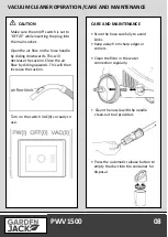 Предварительный просмотр 10 страницы GARDENJACK PWV1500 Safety And Operating Manual