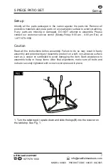 Preview for 5 page of Gardenline 5 PIECE PATIO SET User Manual