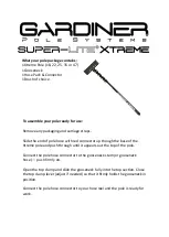 Preview for 1 page of Gardiner SUPER-LITE XTREME Quick Start Manual