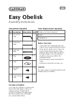 Gardman Easy Obelisk Assembly Instructions предпросмотр