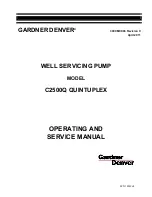 Gardner Denver C2500Q QUINTUPLEX Operating And Service Manual предпросмотр