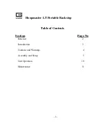 Preview for 2 page of Gared Hoopmaster LT Portable Backstop Installation, Operation And Maintenance Instructions