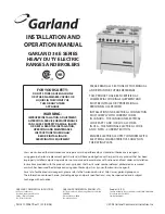 Предварительный просмотр 1 страницы Garland 36E Installation And Operation Manual