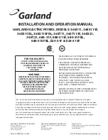 Garland 36ES11 Installation And Operation Manual preview