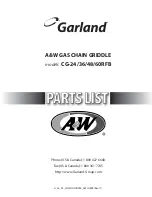 Preview for 1 page of Garland A&W CG-24/36/48/60RFB Parts List