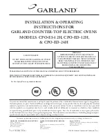 Preview for 1 page of Garland CPO-ED-12H Installation & Operating Instructions Manual